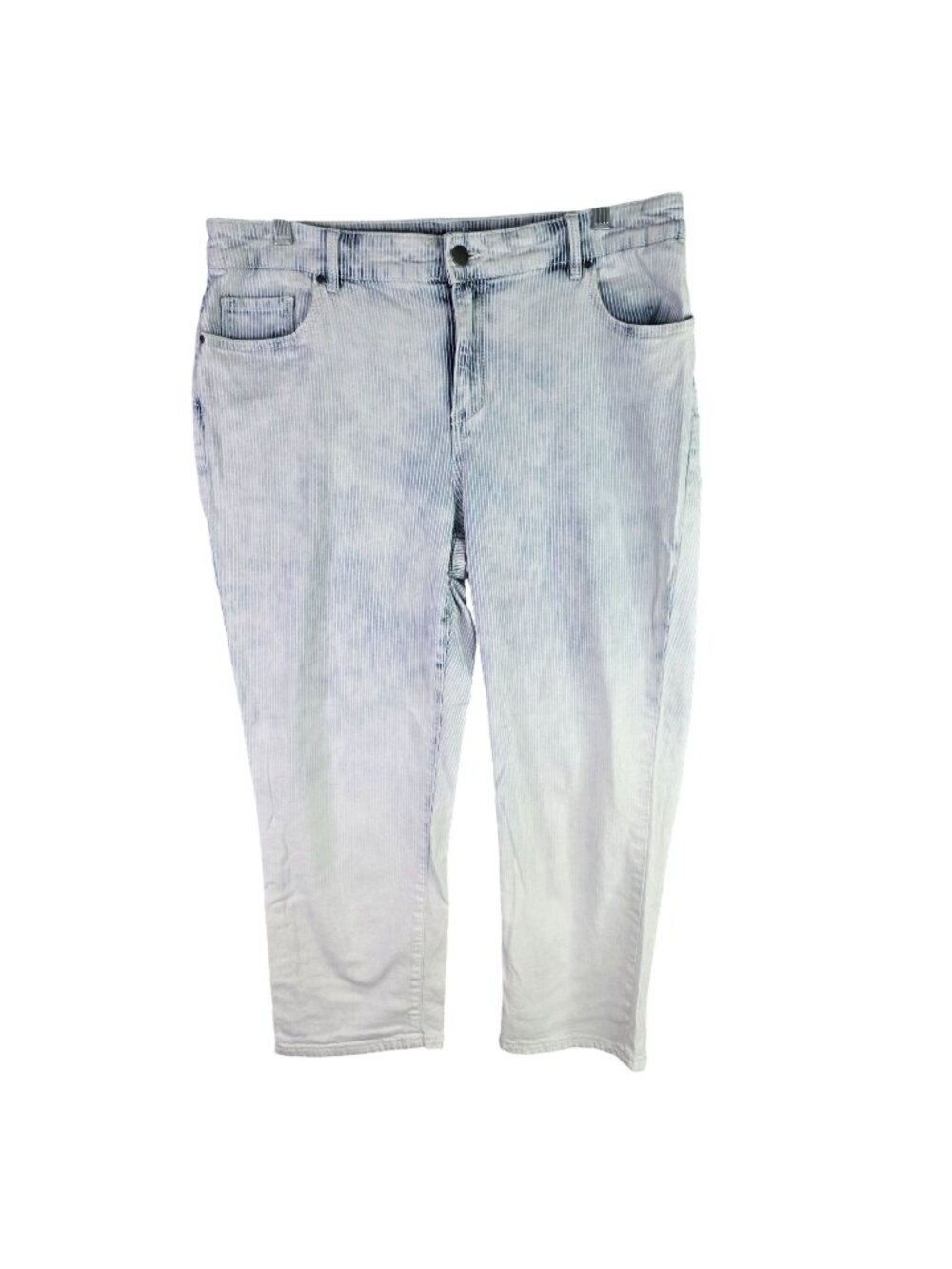 Womens Platinum Chicos Crop Denim Capri Pants Light Wash Cotton Stretch Size 2